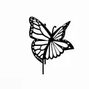 flowers with monarch butterfly, cardinal, and greenery tattoo design idea