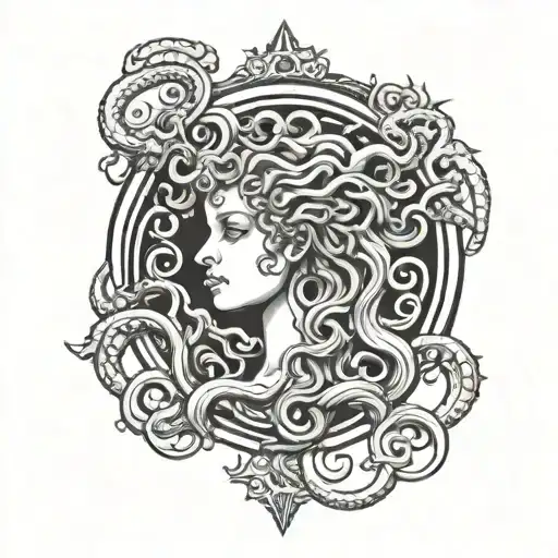 medusa tarot card tattoo design idea