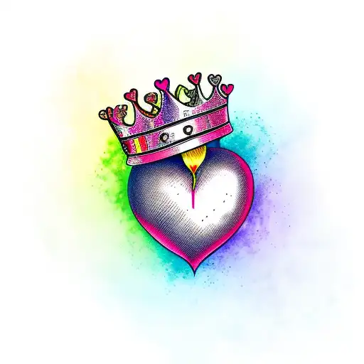 crown and heart tattoo designs
