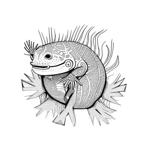 axolotl alebrije tattoo design idea