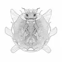 axolotl alebrije tattoo design idea