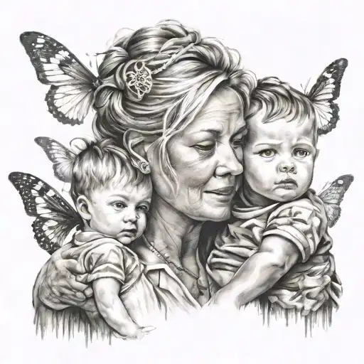 Mom supporting boy tattoo design idea