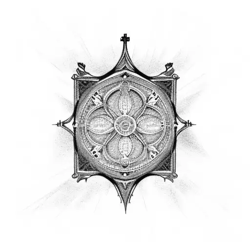 gothic architecture tattoo of a cathedral fine line tattoo design idea