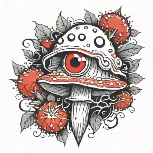fly agaric with eyes madara uchiha tattoo design idea