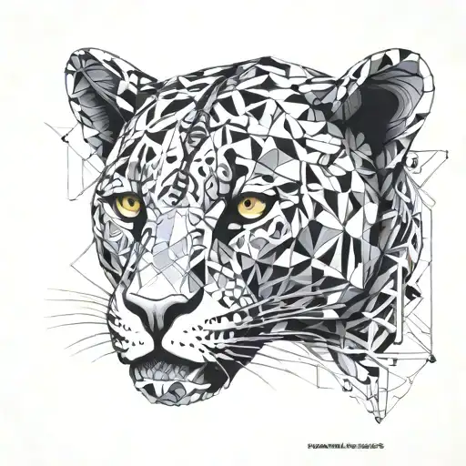 mechanical jaguar tattoo design idea