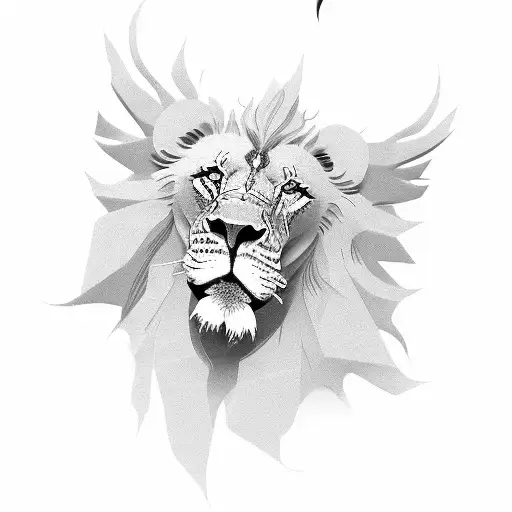 freedom lion tattoo design idea