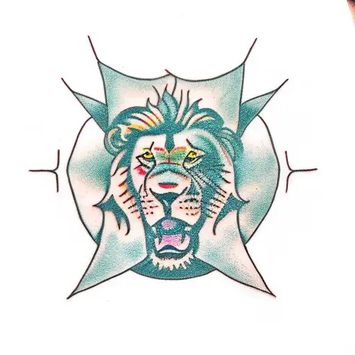 freedom lion tattoo design idea