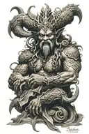 nyami nyami nyami river god tattoo design idea