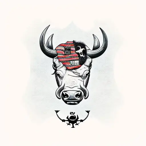 A half sleeve design with a buffalo in saskatchewan plains, and a pirate ship based on the song "A saskatchewan pirate" tattoo design idea