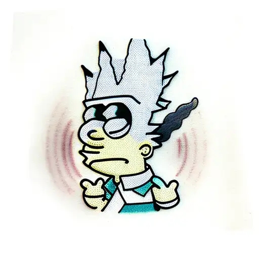 bart simpson meditating tattoo design idea