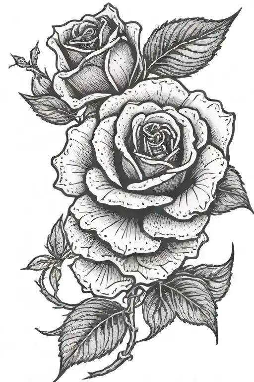 rose that grew from concrete tattoo design idea