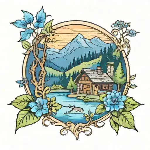blue ridge mountain   tattoo design idea