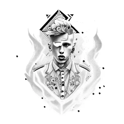 machine gun Kelly inspired  tattoo design idea