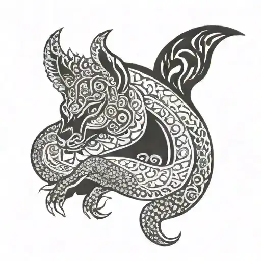 damru with basuri tattoo design idea