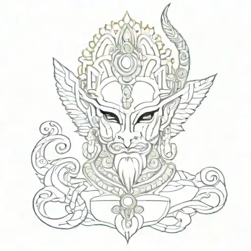 damru with basuri tattoo design idea
