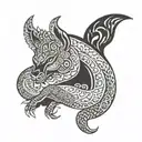 damru with basuri tattoo design idea