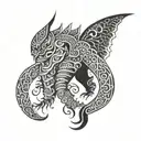 damru with basuri tattoo design idea