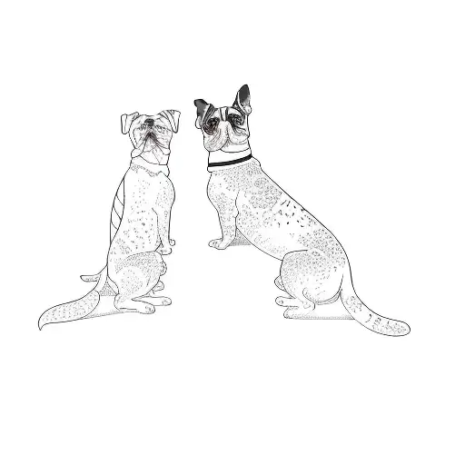two dogs - dog stock videos & royalty-free footage tattoo design idea