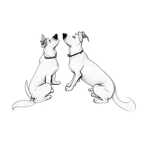 two dogs - dog stock videos & royalty-free footage tattoo design idea