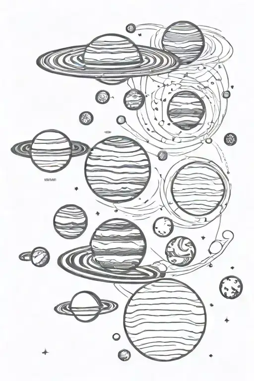 solar system planets tattoo design idea