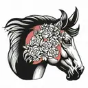horse head lesbian flag tattoo design idea