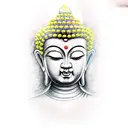 buddha face tattoo design idea