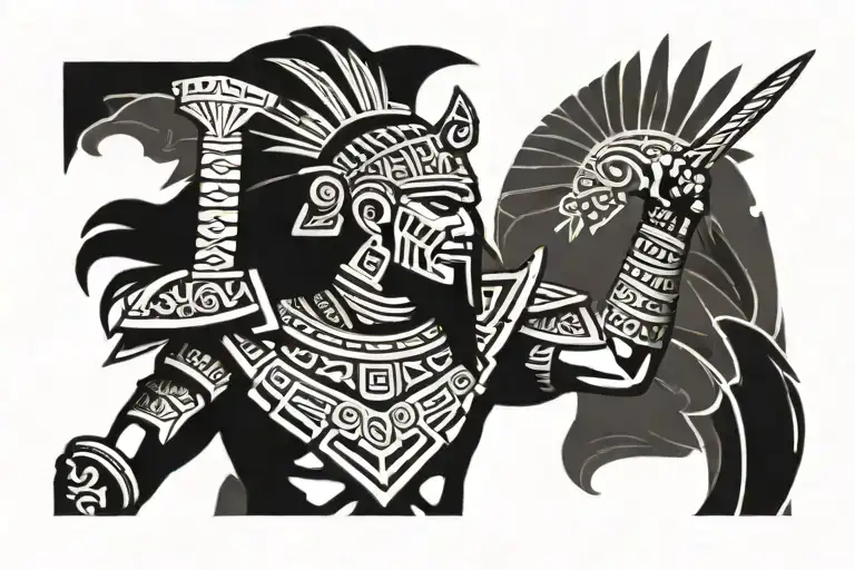 Mayan warrior tattoo design idea