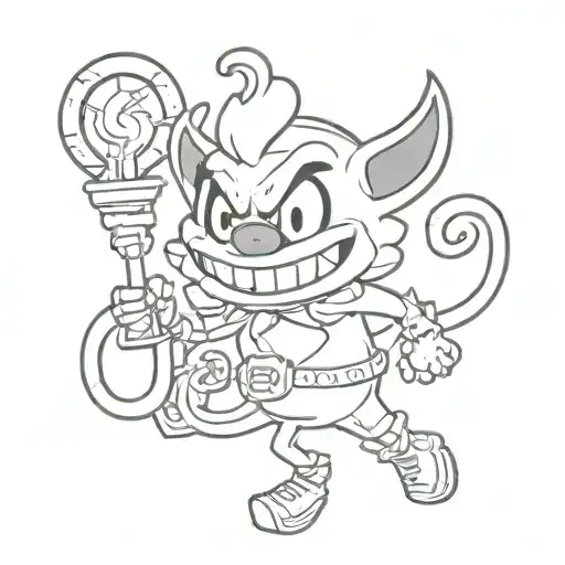 cuphead devil  tattoo design idea