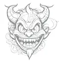 cuphead devil face tattoo design idea
