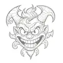 cuphead devil face tattoo design idea