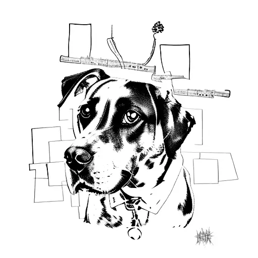 dog basquiat tattoo design idea