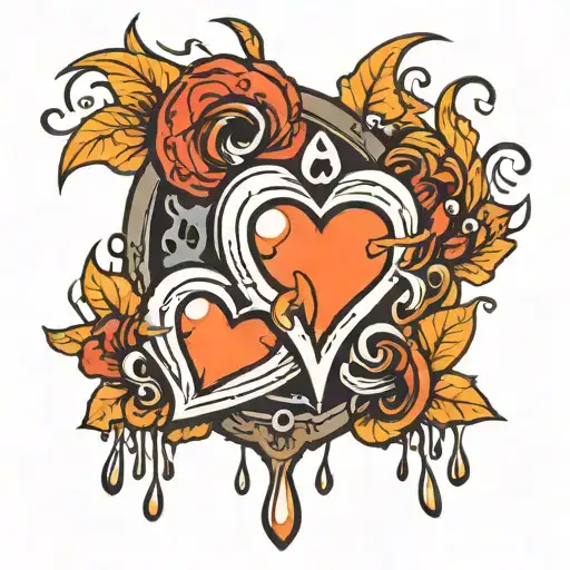 cry heart 3 tears falling tattoo design idea