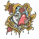 cry heart 3 tears falling tattoo design idea