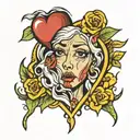 cry heart 3 tears falling tattoo design idea