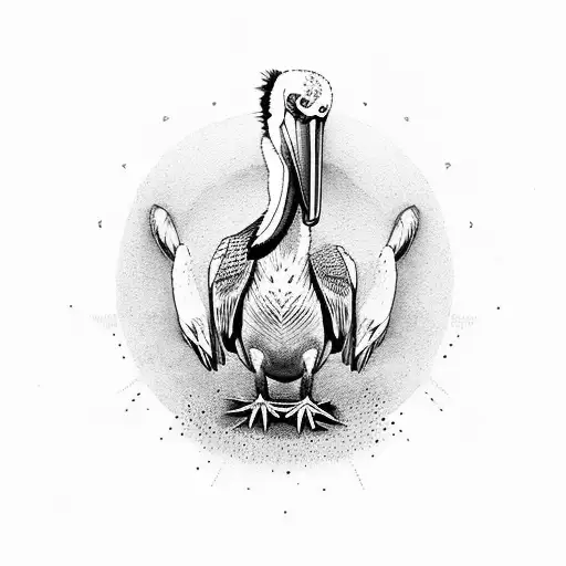 Pelican with muller tattoo design idea