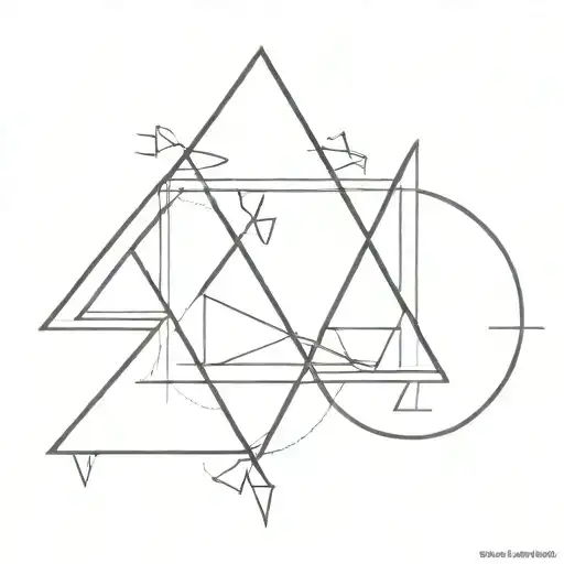 triangles combined with signs of the soodiac Gemini, Aries, Leo tattoo design idea