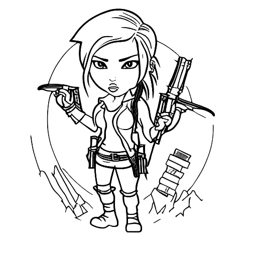 lara croft ps1 tattoo design idea