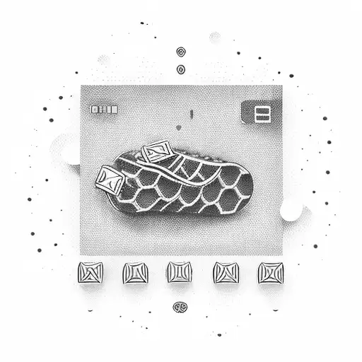 A dotwork design of a computer keyboard with Caribbean symbols as the keys tattoo design idea