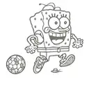 Spongebob Schwammkopf mit einem Fußball tattoo design idea