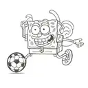 Spongebob Schwammkopf mit einem Fußball tattoo design idea