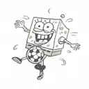 Spongebob Schwammkopf mit einem Fußball tattoo design idea
