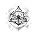 Deathly Hallows symbol, with the Hogwarts mansion and the expecto patronum spell tattoo design idea