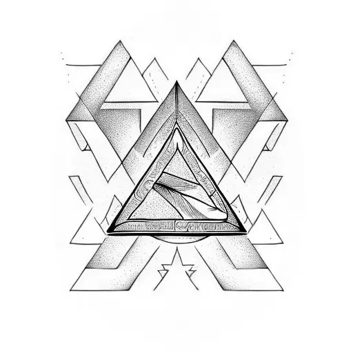 triangle with an infinite sign tattoo design idea