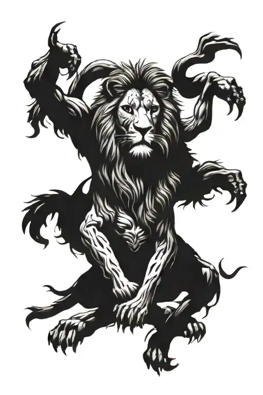 Daniel from the Bible in the lion's cage tattoo design idea