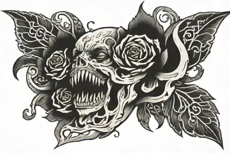 Semper Desiderari on the collar bone tearing through skin tattoo design idea