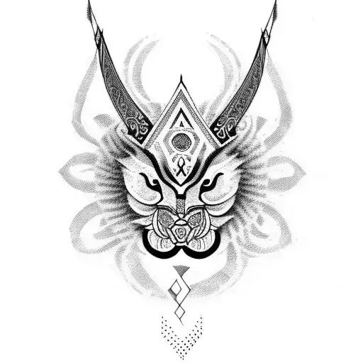 orkhon writings, turkic, shamanic tattoo design idea