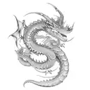 dragón y brujula  tattoo design idea