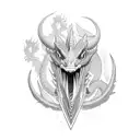 dragón y brujula  tattoo design idea