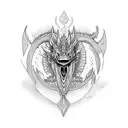 dragón con brujula  tattoo design idea