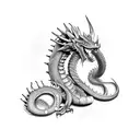 dragón con brujula  tattoo design idea